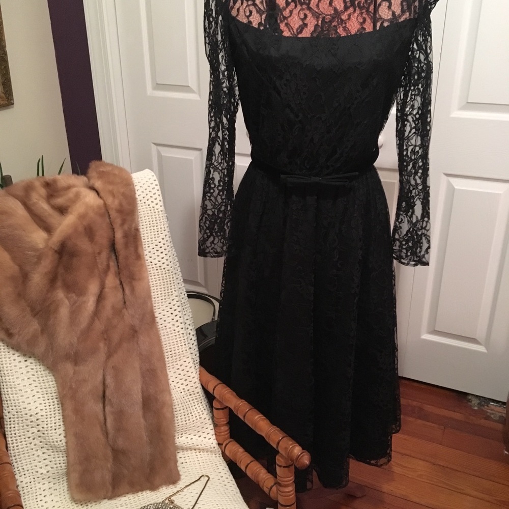 🥂Black lace evening, prom, goth wedding dress.